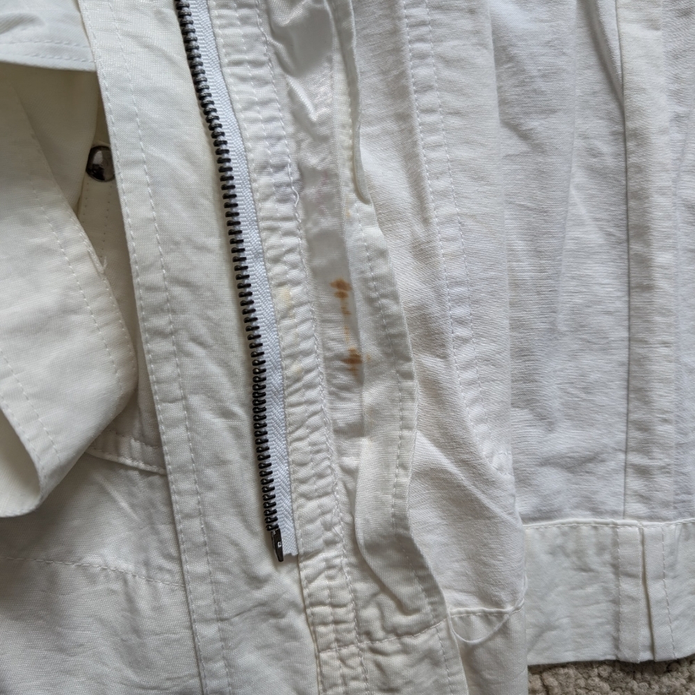 Luii White High Collar Half Sleeve Jacket Size Small - Picture 11 of 11